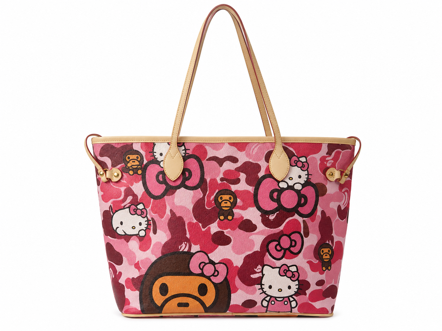 “Pink Camo Bape × Hello Kitty Tote Bag”