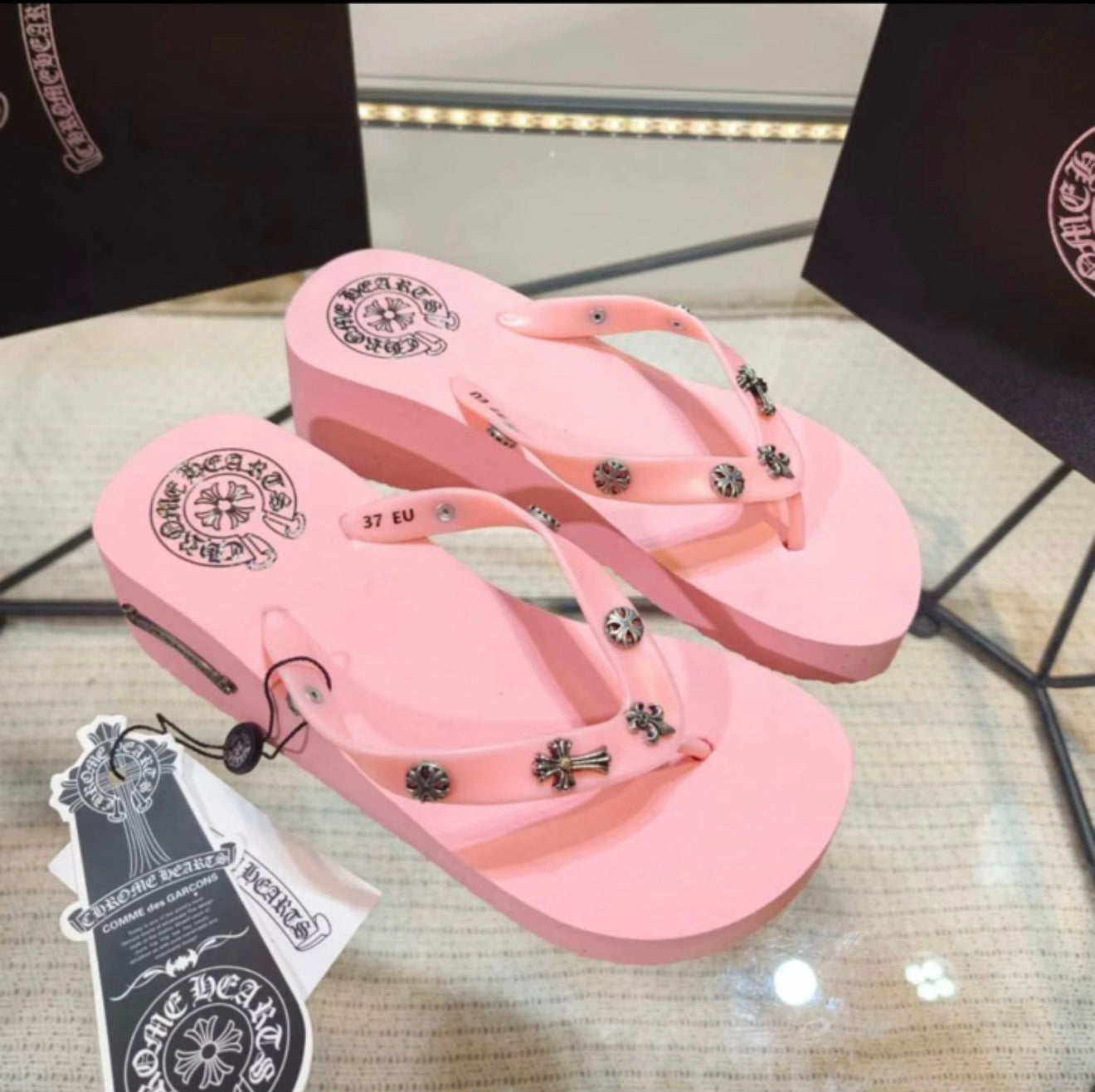 “Cross My Heart Flip Flops”