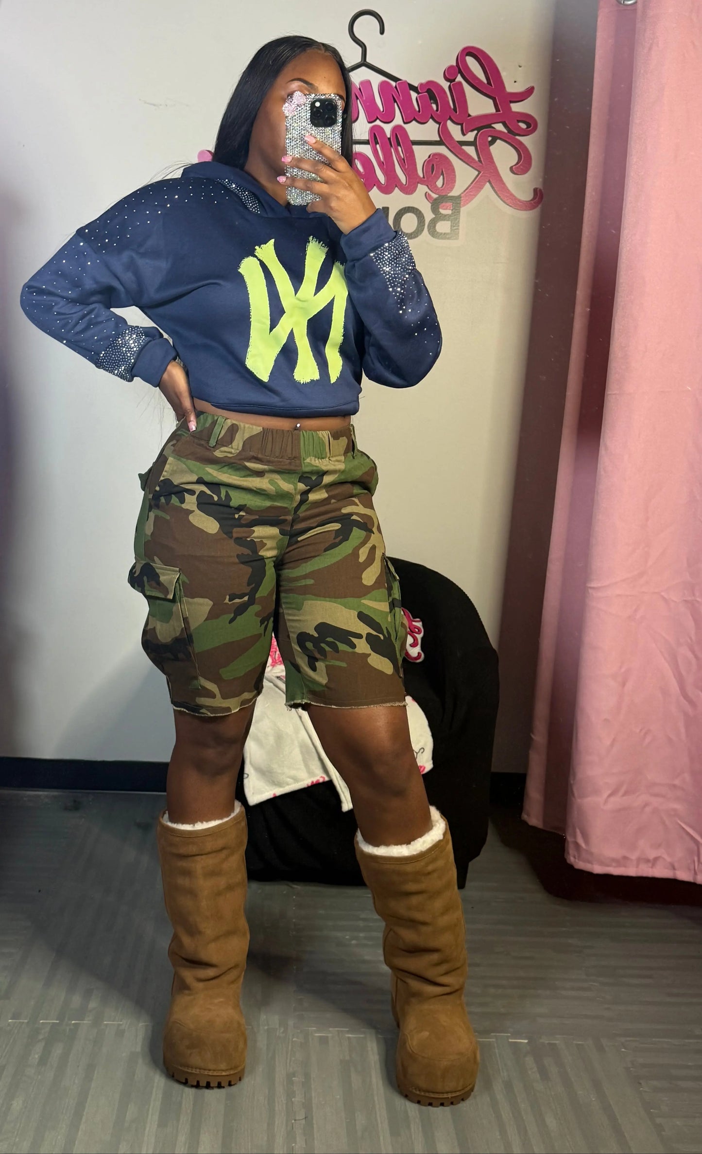 NY Rhinestone Hoodie Lianne's Kollection
