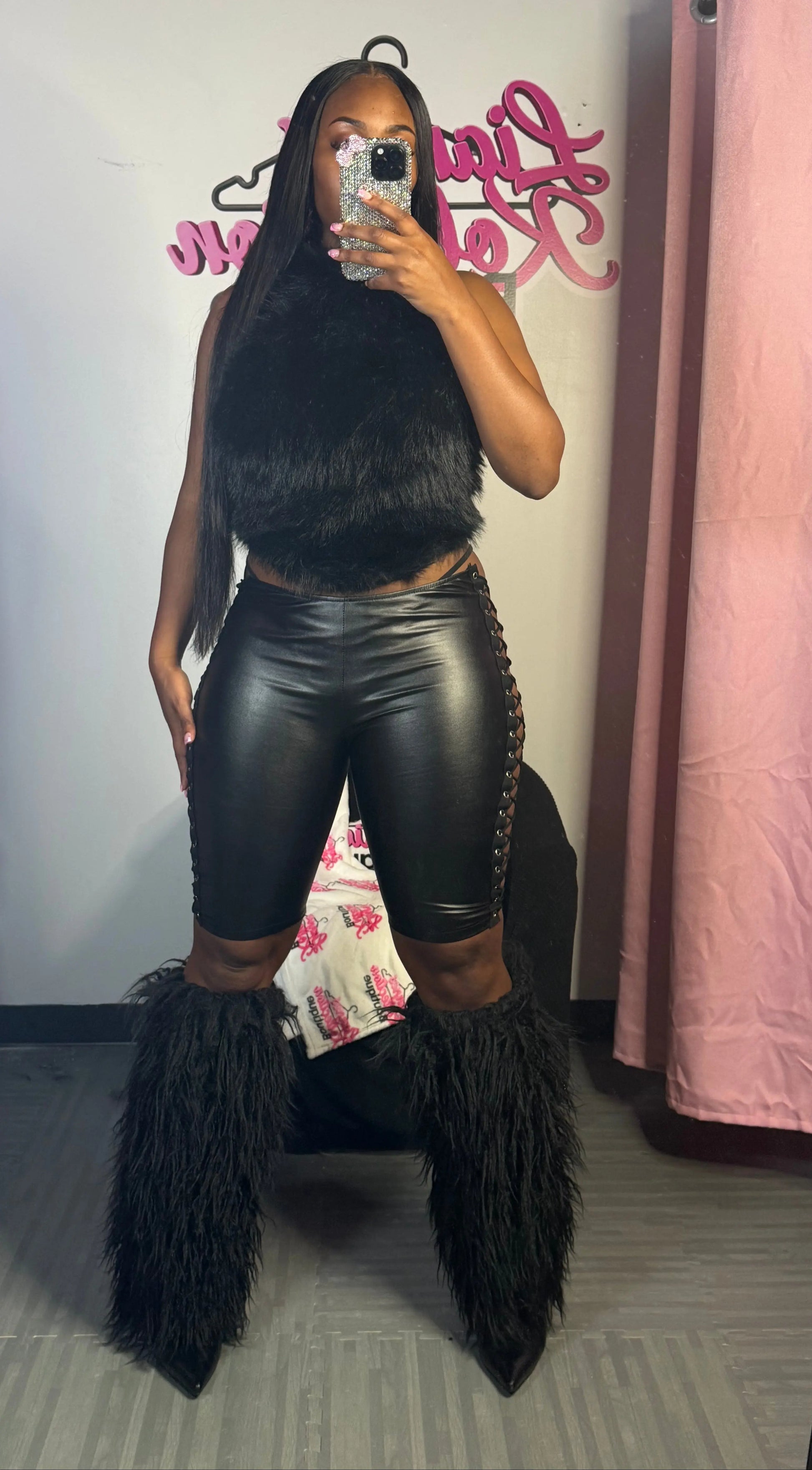 Fancy Faux Fur Top Lianne's Kollection