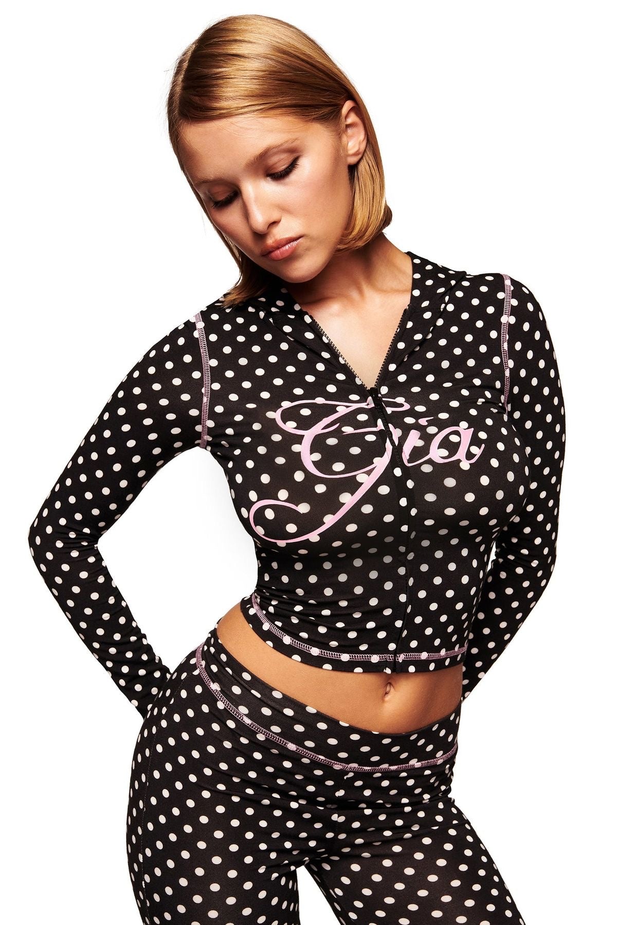 "Black Polka Dot Gia Set"