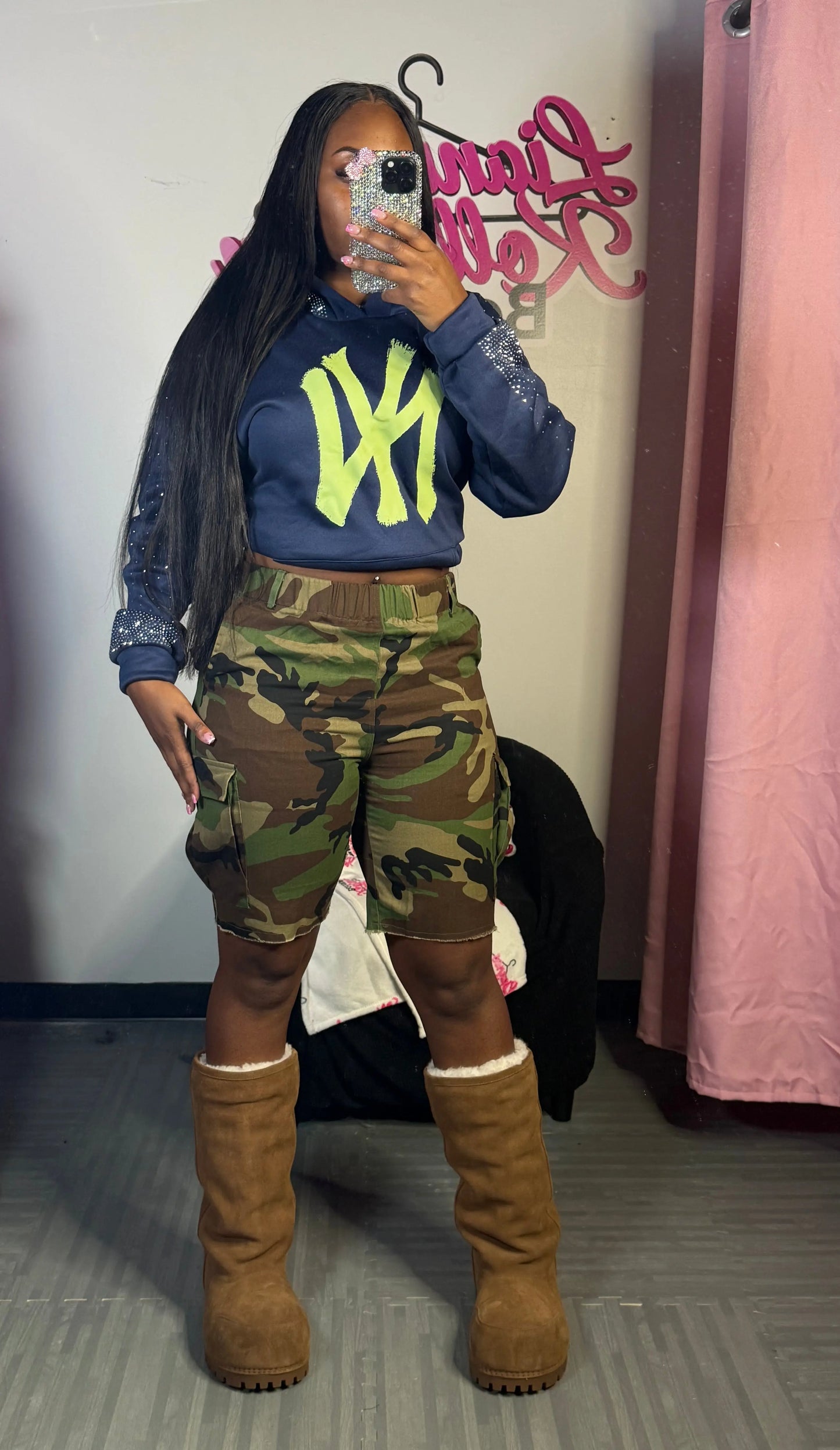 NY Rhinestone Hoodie Lianne's Kollection