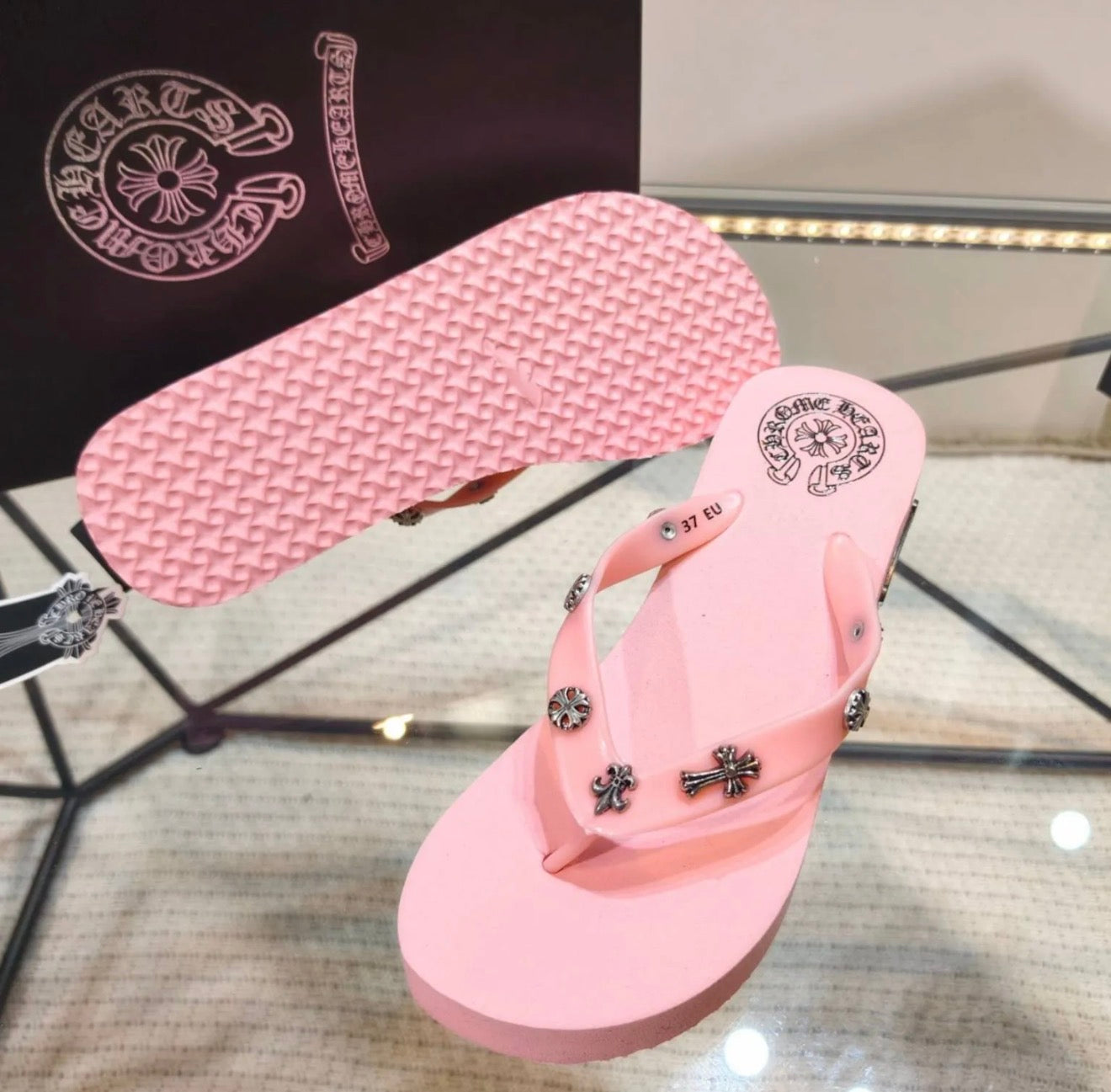 “Cross My Heart Flip Flops”