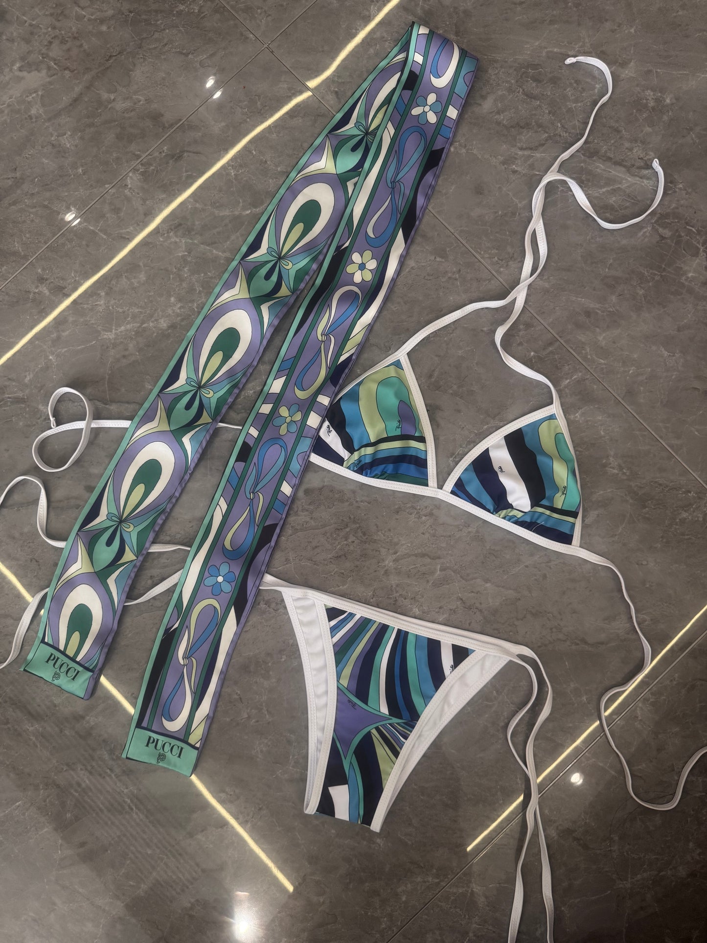"Blue Pucci Swimsuit"