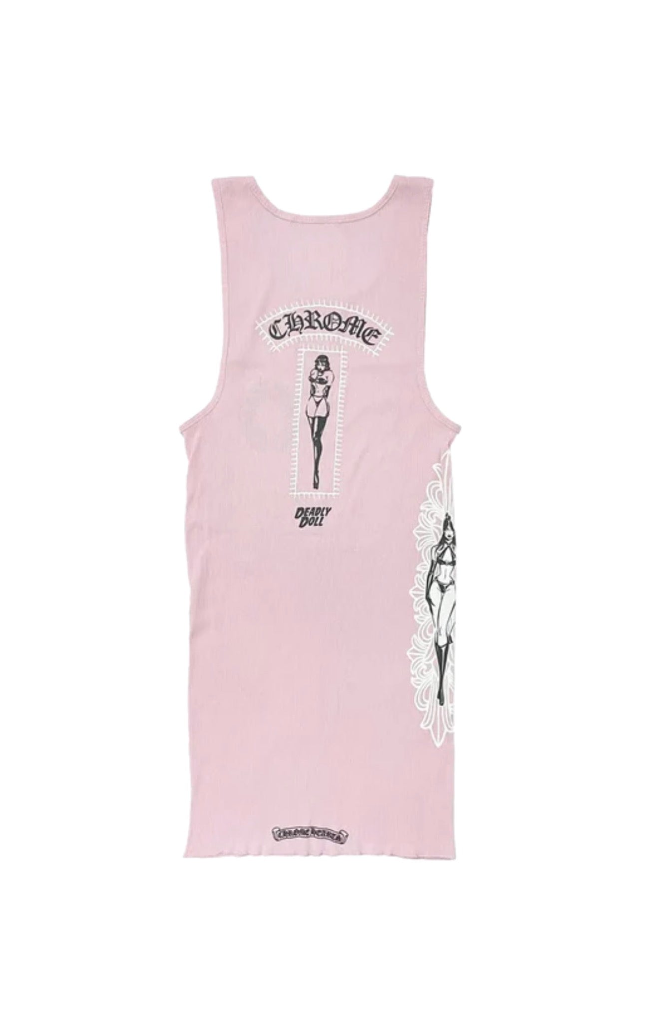 "Pink Chrome Heart Sleeveless Tank Dress"