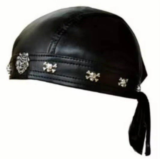 Studded Leather Skull Cap Lianne's Kollection
