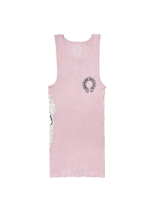 "Pink Chrome Heart Sleeveless Tank Dress"