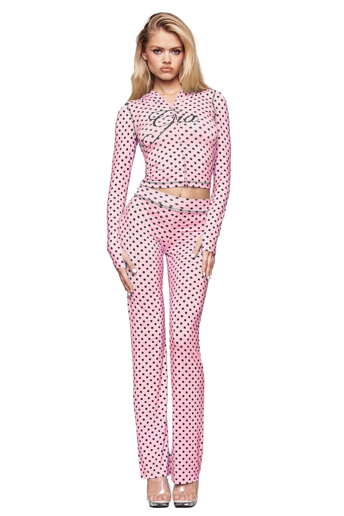 "Pink Polka Dot Gia Set"