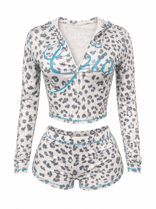"White Leopard Gia Short Set”