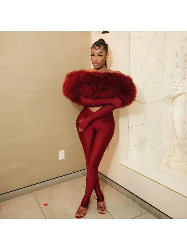 Burgundy Desire Jumpsuit Lianne's Kollection