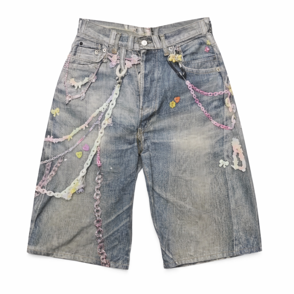 "Pretty Chaos Denim Shorts"